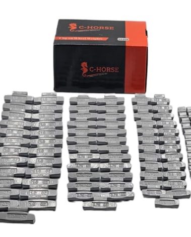 C-HORSE 100Pcs AW Series Clip on Wheel Weights Assortment for Hammer Type Rim Balancers, 0.25oz, 0.50oz, 0.75oz, 1.0oz, 25pcs for Each Size Fit for Steel Wheel (AW Style)