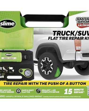 Slime 50159 Flat Tire Repair Kit, Smart Spair Ultra, All-in-one Solution, Repairs and Inflates, Truck/SUV, 15 Min Fix