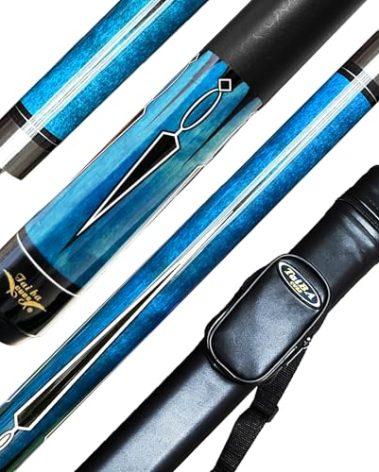 Tai ba cues Pool Cue Pool Stick with Case, 13mm Tip, 58", Hardwood Canadian Maple Professional Billiard Stick 19,20,21 Oz (Selectable)-Blue, Red, Green Pool Cue Stick
