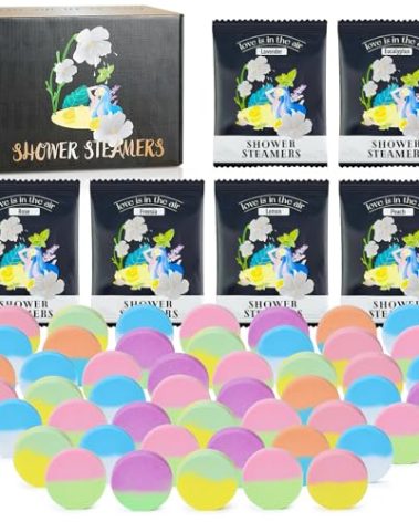 48pcs Aromatherapy Shower Steamers - Relaxation Birthday Christmas Set for Women and Men, Shower Bombs Tablets for Stress Relief and Self Care, Luxury Home Spa