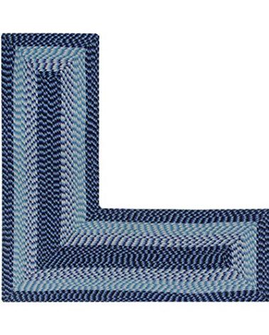 Better Trends L Shape Rug 24x68x68 L-Shape 100% Polypropylene Durable & Stain Resistant Reversible Indoor Area Utility Rug (Navy Stripe) Alpine Stripe Collection