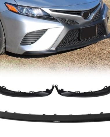 3Pcs Front Bumper Lower Grille Molding for Toyota Camry SE XSE 2018-2020 Front Bumper Lower Trim(Glossy Black)