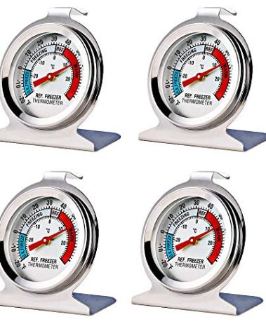 4 Pack Refrigerator Freezer Thermometer Large Dial Analog Thermometer