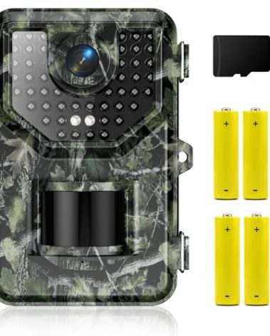 Vikeri Trail Camera, 4K 48MP Game Camera with Night Vision Motion Activated Waterproof 130°Wide-Angle, 0.05s Trigger Hunting Trail Cam with 48pcs No Glow Infrared LED for Wildlife Monitoring