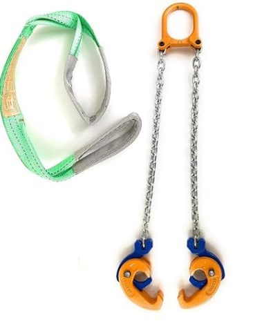 55 Gallon Drum Lifting Chain Hoist with 1 Ton Capacity - Webbing Sling Included for Extra Attachment Options Forklift, Crane, Jib Boom, Chain Lifter