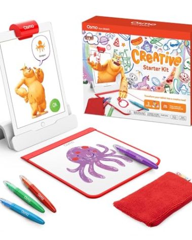 Osmo - Creative Starter Kit for IPad - 3 Educational Learning Games - Creative Drawing & Problem Solving/ Early Physics - STEM Toy Gifts for Kid, Boy & Girl - Ages 5 6 7 8 9 10 (Osmo Base Included)