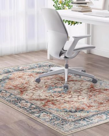 VSIWB 48'' X 60'' Office Desk Chair Mat for Hard & Tile Floors - Anti Slip Desk Mat for Hardwood Floor, Computer Gaming Room, Low Pile Carpet Floor Low Pile Carpet - Red