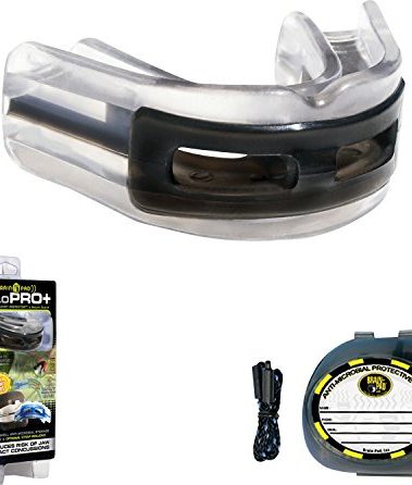 Brain Pad Youth LoPro Double Laminated Mouthguard with Strap/Strapless Combo (Black/Clear)