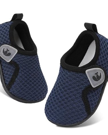 FEETCITY Baby First Walking Shoes Boys Girls Canvas Shoes Anti-Slip Star Sneaker Crib Shoe Dark Blue