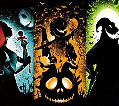 Halloween Diamond Art Painting Kits for Adults - Jack and Sally DIY 5D Paint with Diamonds Gem Art Painting Kits DIY Nightmare Before Christmas Round Full Drill Diamond Dots Paintings Adult Crafts