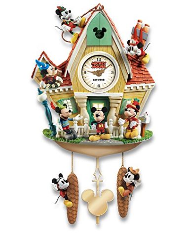 The Bradford Exchange Disney Mickey Mouse Through The Years Cuckoo Clock with Lights Music and Motion