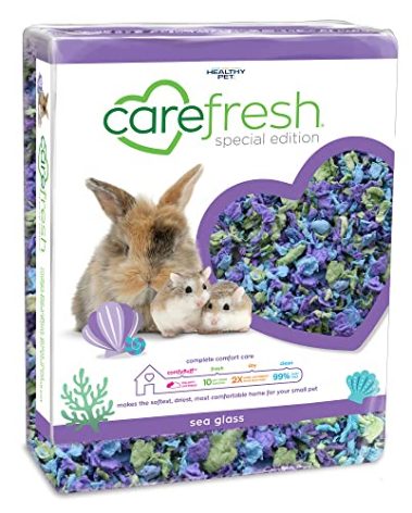 Carefresh 99% Dust-Free Sea Glass Natural Paper Small Pet Bedding with Superior 10 Day Odor Control & Absorption, for Guinea Pigs, Hamsters, Rabbits, & Rats, 60 L