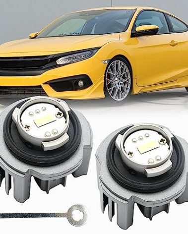 NSLUMO L1B LED Front Fog Light Bulbs for 2020+ Hon'da Civic Accord CR-V Ridgeline Acura Integra Super Bright 9000LM 3200K Yellow Canbus L1B L1 Led Fog Driving Lamp Bulb Assembly