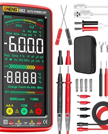 ANENG Multimeter Tester Color LCD TRMS Auto-Ranging 6000 Counts Voltmeter Smart Rechargeable Meter Measures AC/DC Current,NCV,Voltage,Ohm,Amp,Resistance,Diodes,Countinuity,Capacitance,Temperature