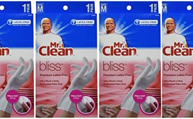 Mr. Clean 243033 Bliss Premium 1-pair Latex-free Gloves, Medium (4 Pack)