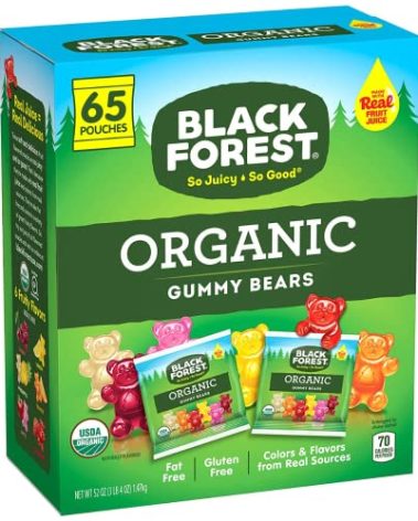 Black Forest Organic Gummy Bears, 65 Pk. Net Wt, 52 Oz(Pack of 1)