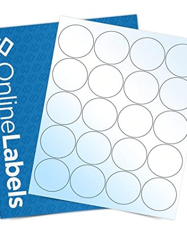 2 Inch White Gloss Round Labels - Pack of 500 Circle Stickers, 25 Sheets - Inkjet Printer - Online Labels