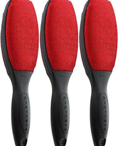 Evercare Magik Brush with Black Handle- Double-Sided Lint Remover Brush, Pet Hair and Dust Cleaner for Clothing, Bedding, Upholstery - Trusted Fabric Lint Roller, Reusable Lint Brush (3-Pack)