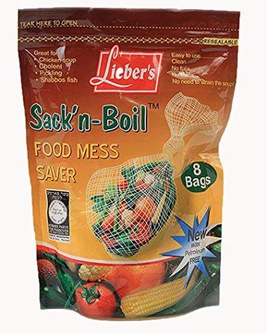Lieber's Sack N Boil, 8-Count Disposable Breathable Cotton Waste Bags for Kitchen/Food Waste
