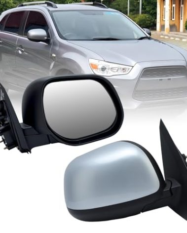 Right Passenger Side Mirror Compatible with 2011-2022 Mitsubishi Outlander Sport 2010-2013 Mitsubishi Outlander Door Mirrors Replacement Power Heated Manual Folding Prime Paintable 5 Pins