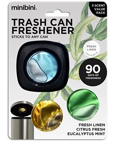 Minibini Trash Can Deodorizer and Odor Eliminator, Garbage Can Air Freshener and Odor Control Up to 90 Days, Device Plus Refill