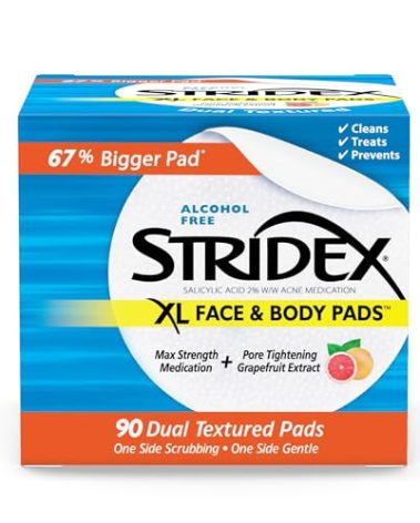 Stridex XL Face Body Pads, 90 Count
