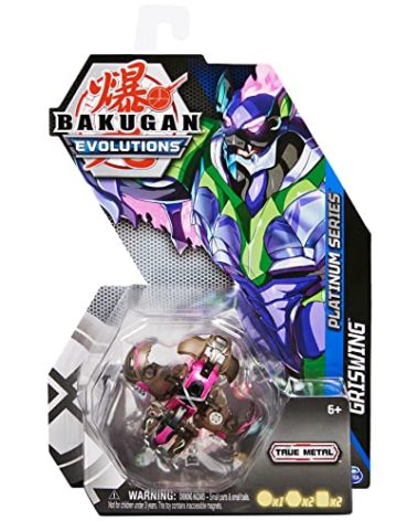 Bakugan Evolutions, Griswing, Platinum Series True Metal Bakugan, 2 BakuCores and Character Card, Kids Toys for Boys, Ages 6 and Up