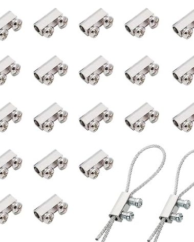 20pcs new upgrade steel wire rope cable clamp/double hole stainless steel (3.0MM line hole)