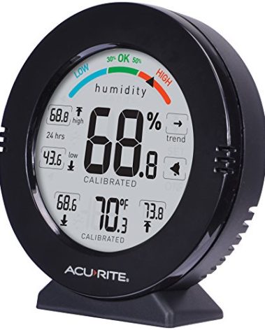 AcuRite 01080M Pro Accuracy Temperature and Humidity Gauge with Alarms, Black