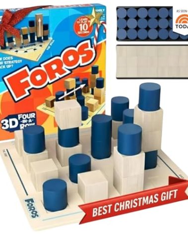 Foros 3D Board Game | Strategy Board Games with Unique 3D Gameplay | Family Games for Kids and Adults | Beautiful Wooden Design | Fast-Paced, Easy to Learn & Fun to Play | MESH Accredited for Learning