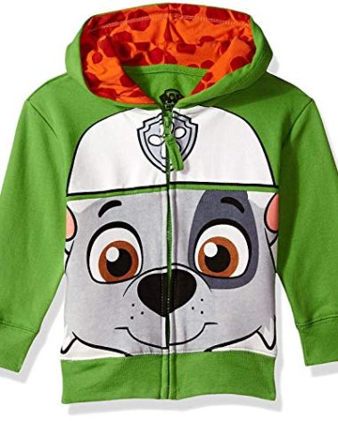 Paw Patrol boys Paw Patrol Character Big Face Zip-up Hoodies Hooded Sweatshirt, Green, 3T US