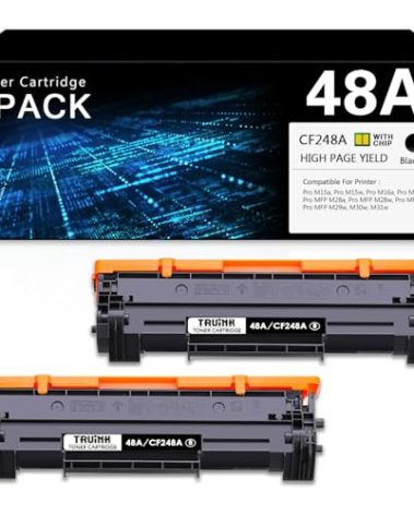 48A Toner Cartridge 2-Pack Replacement for HP 48A | CF248A Toner Compatible with HP Laserjet Pro M15w M15a M16w M16a MFP M28w M28a M29w M29a M30w M31w Printer Ink.(2 Black)