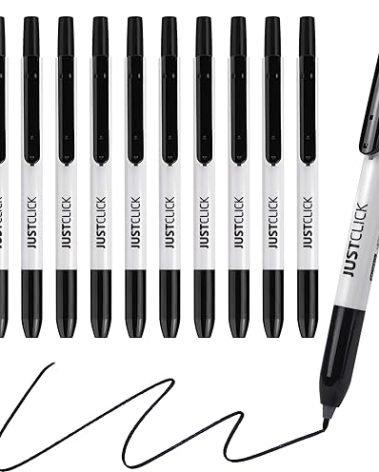 carrotez Retractable Fine Point Permanent Markers, Fine Tip Markers, 12 Count, Black