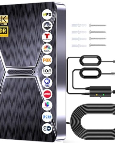 2026 Upgraded Indoor TV Antenna, 3200+ Miles Range HD Digital Antenna for Smart TV, Strongest with Amplified Signal Booster Supports 4K 8K 1080p All TVs- 38FT Coaxial Cable for Local Channels
