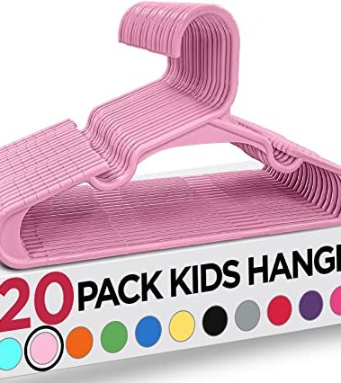 Utopia Home 20 Pack Kids Hangers - 11.5 Inch Plastic Baby Hangers for Closet - Childrens Hanger for Clothes & Infant Hanger for Closet - for Everyday Standard Use (Baby Pink)