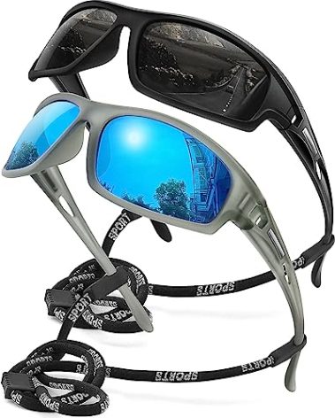 AWGSEE Polarized Sports Sunglasses for Men 100% UV Protection Wrap Around Unbreakable Sun Glasses for Fishing Driving