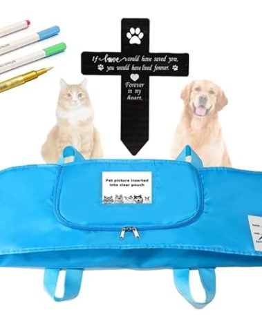 JWIZYOTR Eco-Friendly Pet Casket Body Bag, Pet Burial Box with Dignity, Dog Casket for Burial and Cremation by Customizing with Your Own Words for All Pets - Dogs, Cats, Rabbits and More.（L