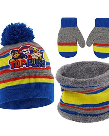 Nickelodeon Boys Toddler Winter Hat, Scarf & Mittens Set 2-4 Or Paw Patrol Marshall Hat, Scarves & Kids Gloves Sets 4-7