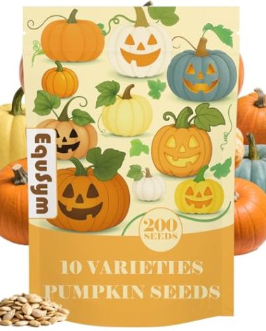 200+ Pumpkin Seeds for Planting - 10 Variety Jack Be Little, Jack O Lantern, Sugar Pie, Blue Jarrahdale, Baby Boo, Great for Halloween Pumpkin Seed for Indoor & Outdoor, Non GMO Seed Collection