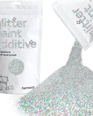 Silver Holographic Glitter for Paint Glitter Paint for Walls, Glitter Paint additive, Paint Glitter for Latex/Acrylic, Flakes for Interior and Exterior Walls, Ceilings [100g / 3.5oz]