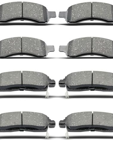 evkingauto front rear Ceramic Brakes Pads Set Compatible with 2008-2017 Buick Enclave, 2009-2017 Chevy Traverse, 2007-2016 GMC Acadia, 2007-2010 Saturn Outlook