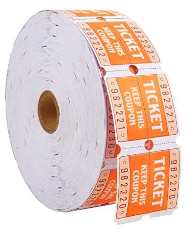 L LIKED Raffle Tickets Double Roll 2000 Tickets Consecutively Numbered 50/50 Raffle Tickets for Event Party (Easy Read Orange)