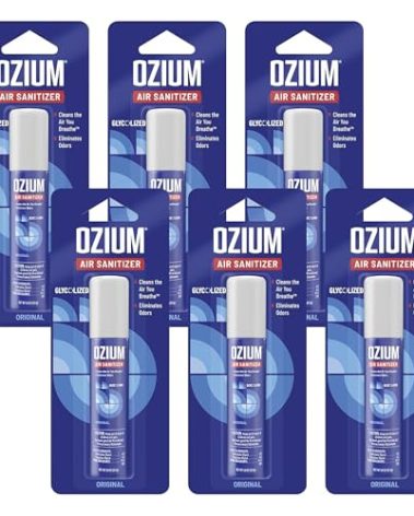 Ozium 0.8 oz. Air Sanitizer & Odor Eliminator for Homes, Cars, Offices and More, Original Scent, Pack of 6