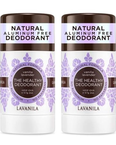 Lavanila Vanilla Lavender Deodorant for Women 2-Pack (2 Oz Each) - Natural Aluminum Free Solid Stick Deodorant, Made In USA, Vegan