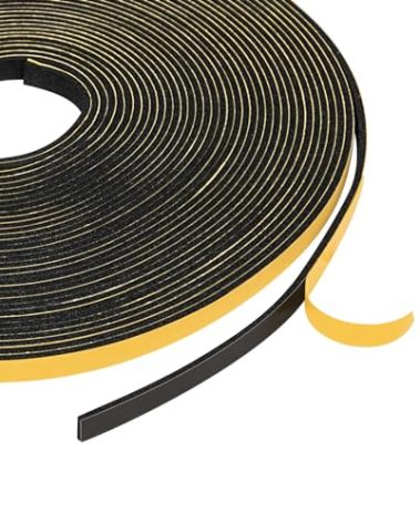 Yotache Weather Stripping (.25) 1/4 Inch Wide X 1/16 Inch Thick (New Adhesive Craft), Thin Foam Seal Gasket Tape for Window, Dashboard, Sliding Door Jamb, 65 Ft Length (2 Strips of 33 Ft Each)