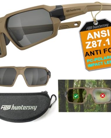 HTS HUNTERSKY Q37 anti fog polarized Tactical hunting Shooting sunglasses Military Grade Ballistic Impact Protection eye pro, Golf Motorcycle riding running driving Range outdoors