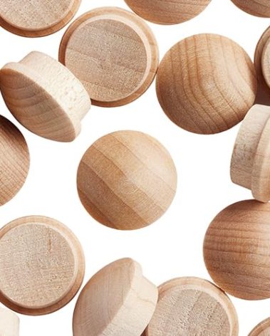 WidgetCo 5/8" Maple Button Top Wood Plugs, Woodworking Plugs, Can Be Sanded, Stained, or Painted (Qty 25)