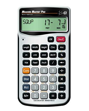 Calculated Industries 4020 Measure Master Pro Feet-Inch-Fraction and Metric Construction Math Calculator, Silver