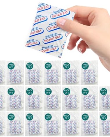 Hombao 700cc Food Grade Oxygen Absorbers -100 Packs (5 x 1 Vacuum Bag) for Storage, Packet Long Term Freshness - O2 Absorber Canning & Preserving Blue,pink