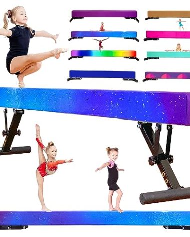 MARFULA Adjustable Balance Beam 8 ft Gymnastic Beam Adjustable Height for Kids and Teenage of All Gymnastic Levels, Gymnastic Training Beam Gymnastic Equipment for Athlete Home and Gym Club Use